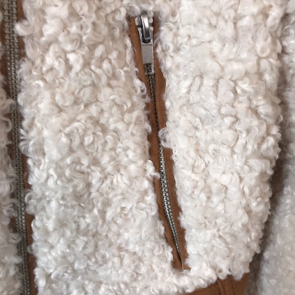 Faux Curly Lamb Moto Fleece Jacket - Picture 6 of 7